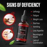 Bossy Pet Liquid B12 Supplement on a wooden table