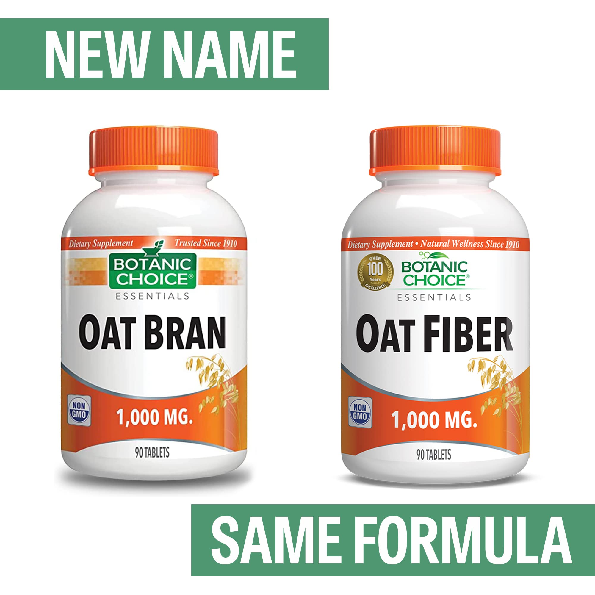 Botanic Choice Oat Fiber Supplement 1000mg tablets packaging