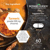 Botanic Choice Turmeric Curcumin Capsules 500mg packaging