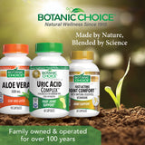 Botanic Choice Uric Acid Support Capsules and a glass of water