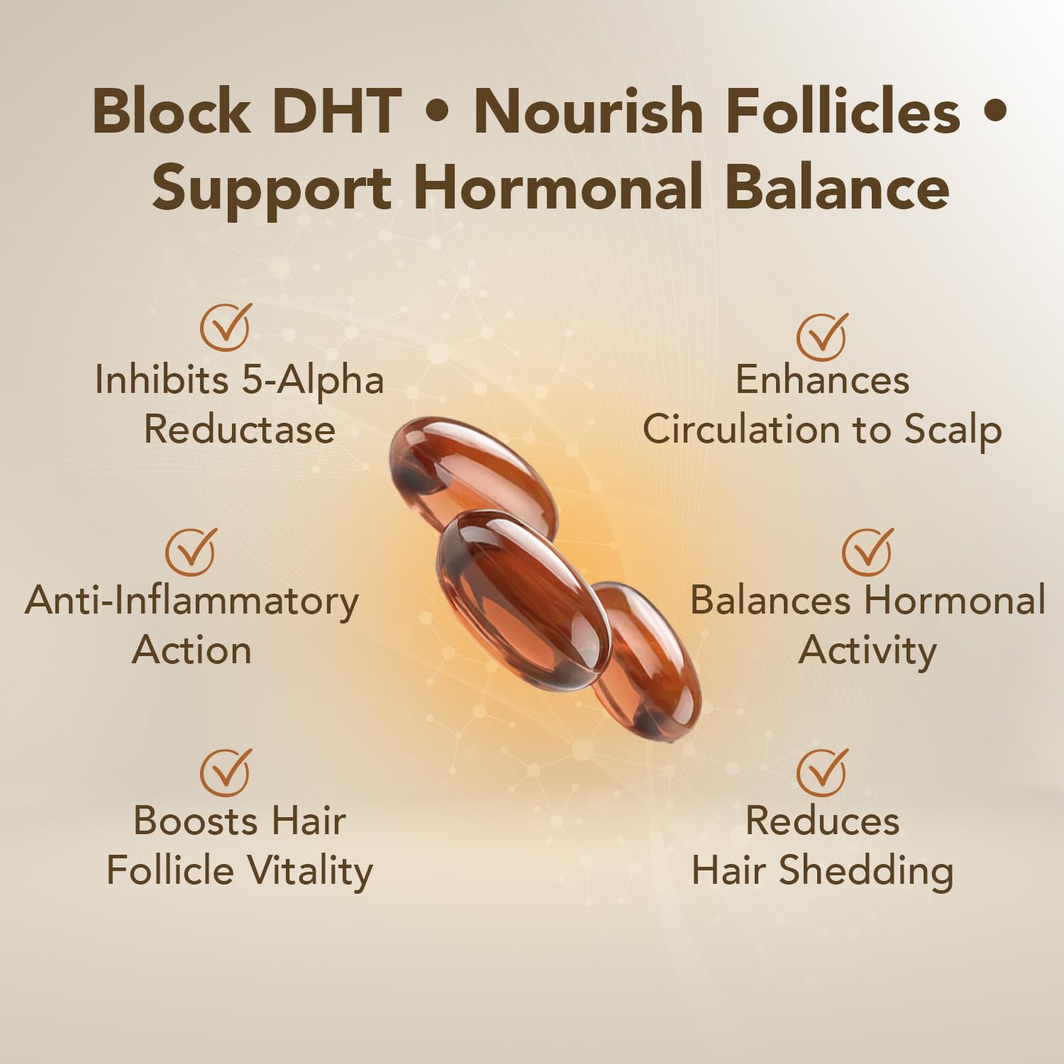 Botanique Heaven Pumpkin Seed Oil & Saw Palmetto Softgels displayed with other supplements