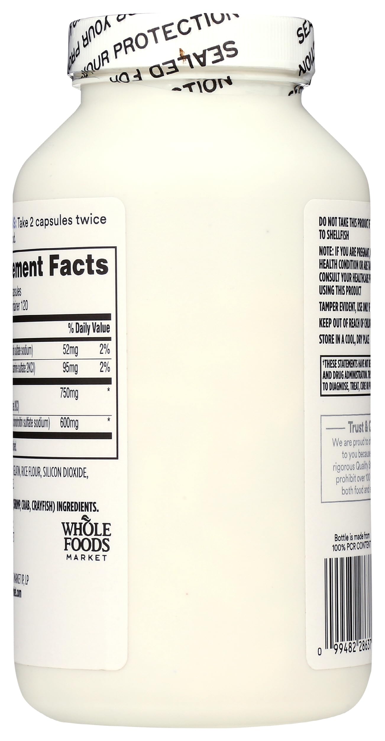 Bottle of 365 Glucosamine Chondroitin Complex showing label and dosage