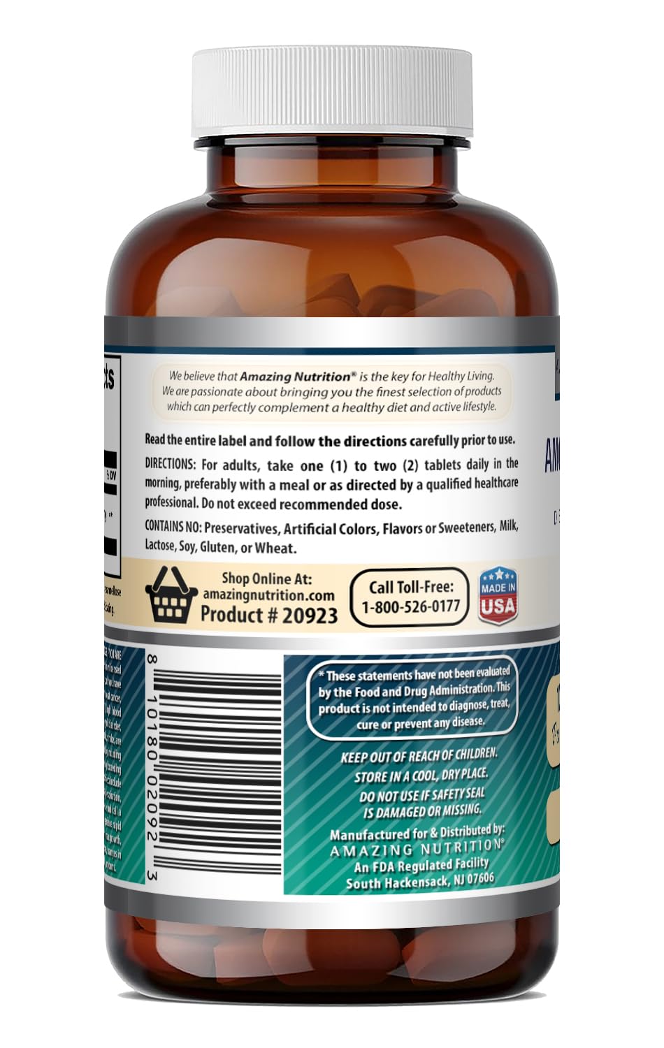 Bottle of Amazing Nutrition DHEA Supplement 100 Mg
