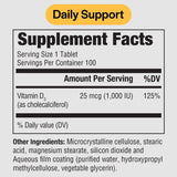 Bottle of PureFormulas Vitamin D3 1000 IU capsules showing label