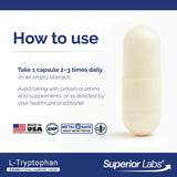 Bottle of quality Labs L-Tryptophan 500mg capsules
