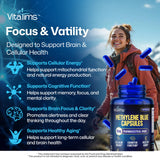 Bottle of Vitatims Methylene Blue Capsules with cap open