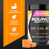 Bounce Pro Creatine Gummies lifestyle scene with fitness gear
