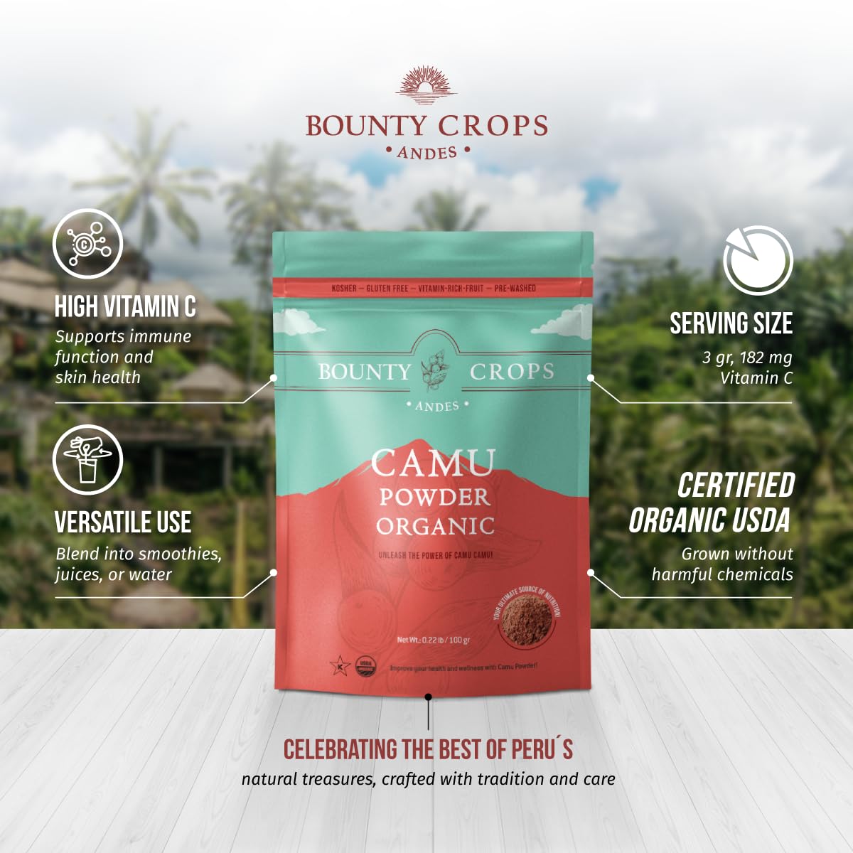 Bounty Crops Blended Vitamin & Mineral Supplement 100g with fruits
