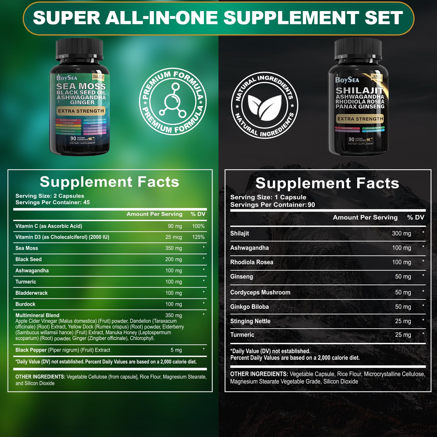 Boysea Shilajit capsules bottle with label