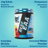 BPI Sports Amino Acid Powder 386g opened with a scoop