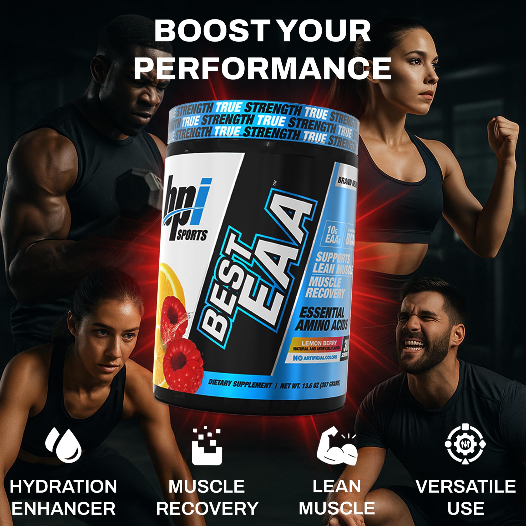 BPI Sports Amino Acid Powder 386g scoop with powder