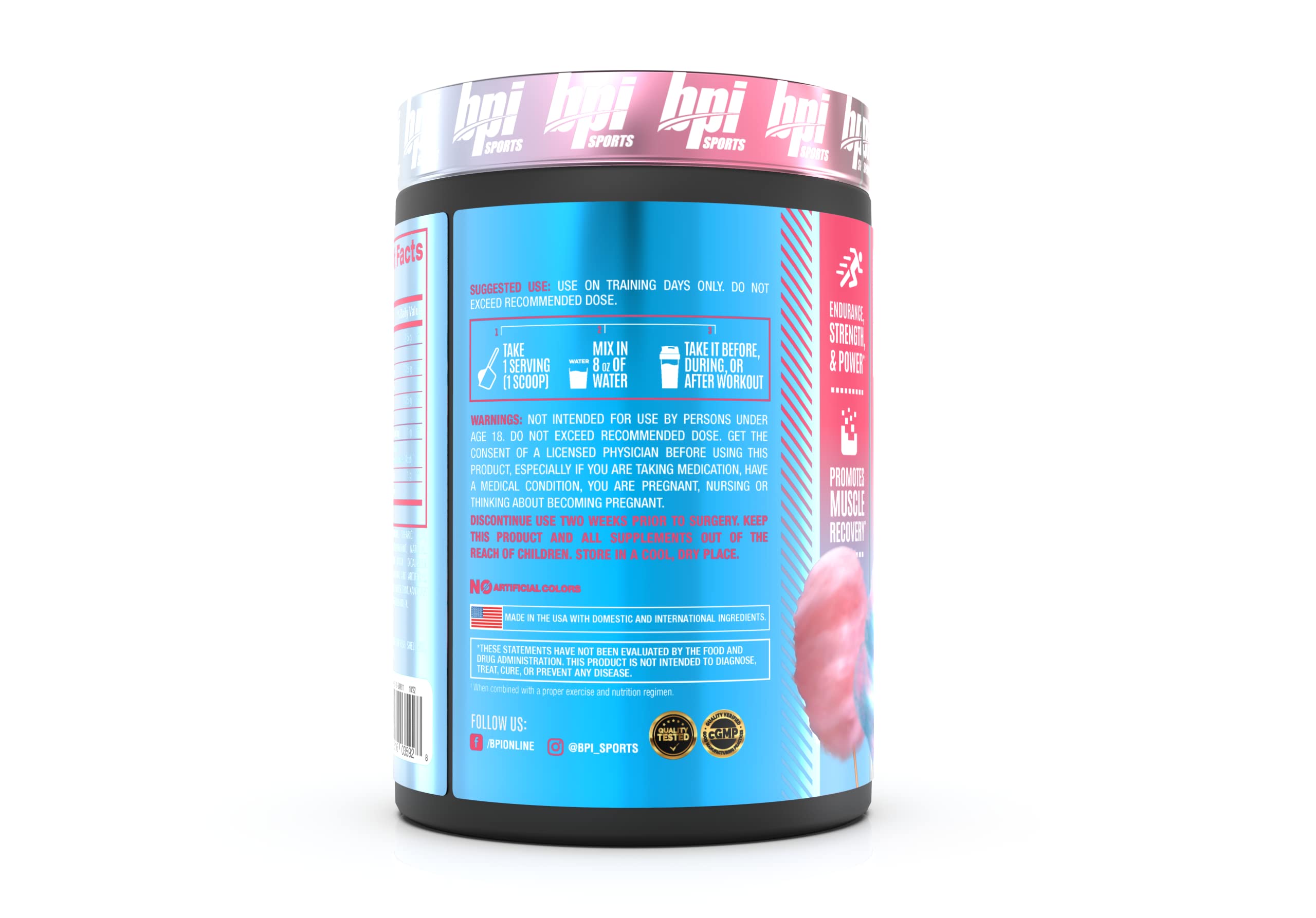 BPI Sports Best Aminos BCAA Supplement back view