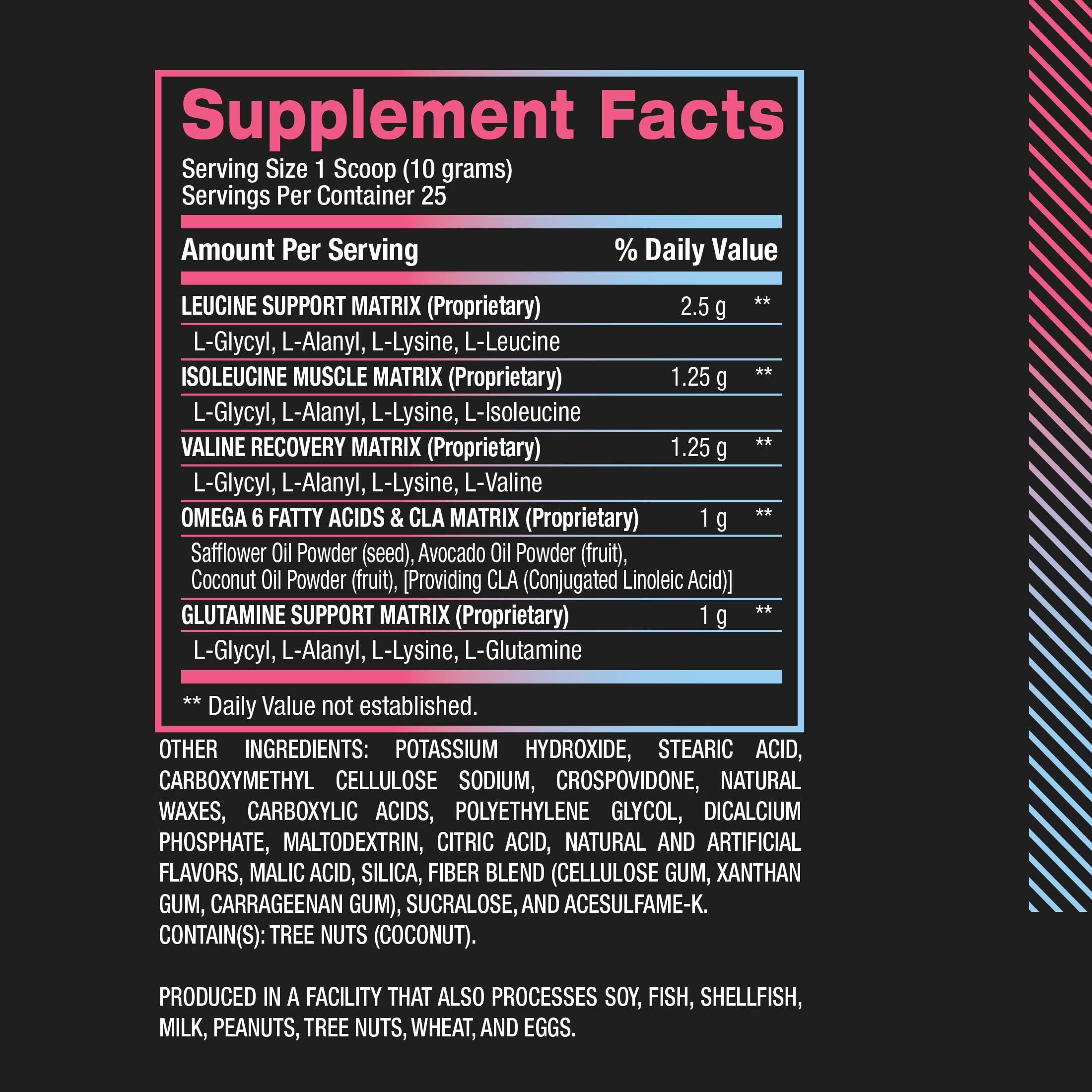 BPI Sports Best Aminos BCAA Supplement nutritional information