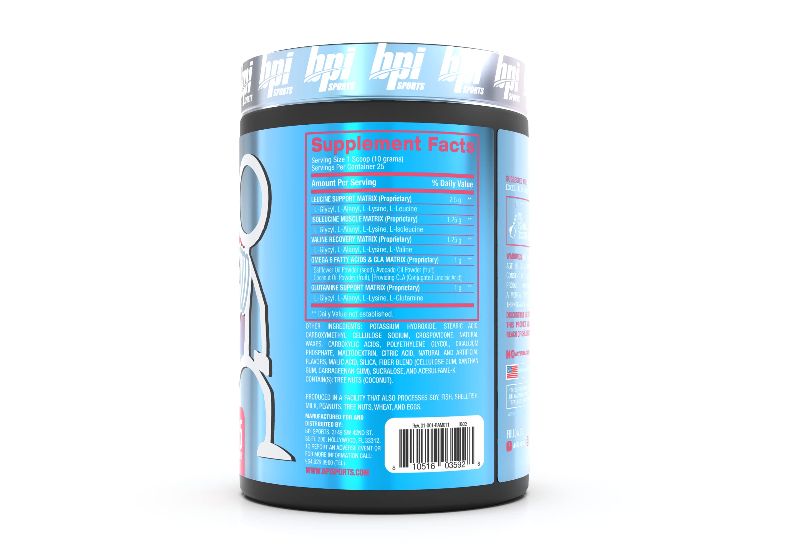 BPI Sports Best Aminos BCAA Supplement side view