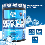 BPI Sports Best Aminos Muscle use Powder back view with ingredients