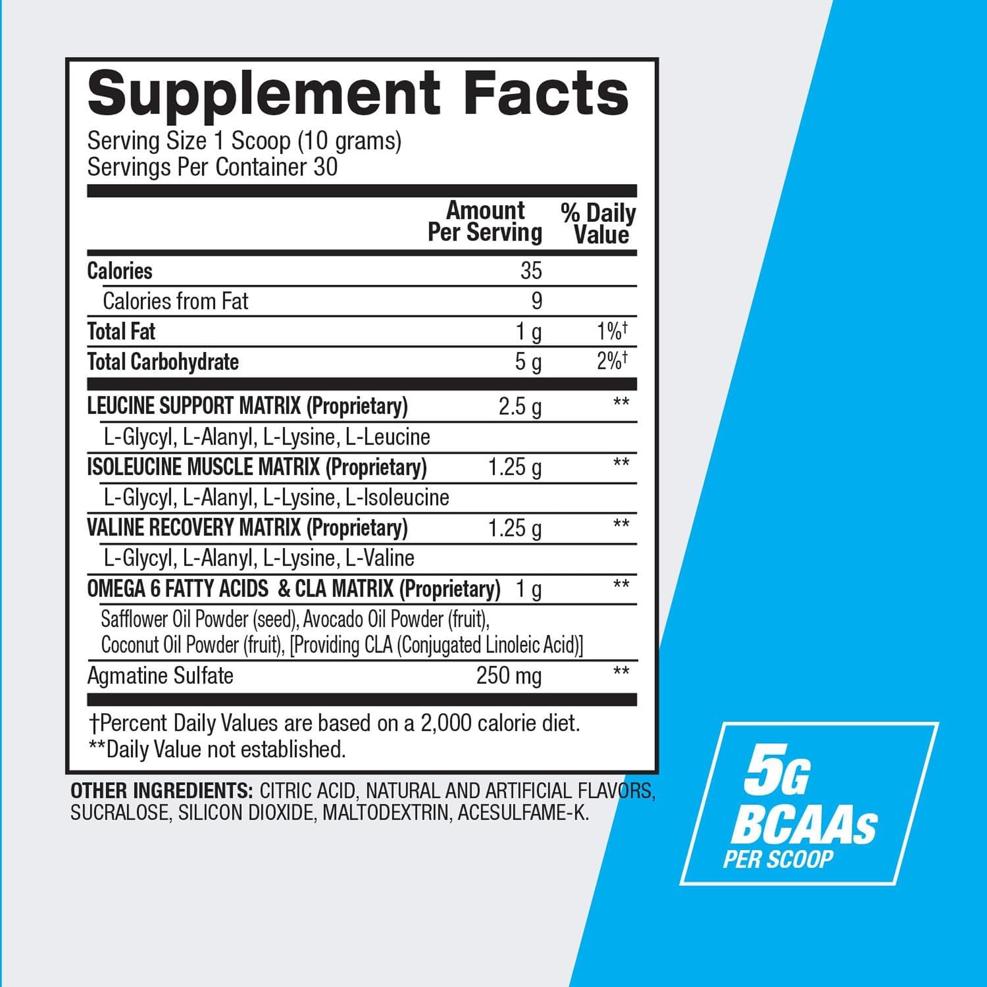 BPI Sports Best BCAA 300g Fruit Punch Powder mixed in water