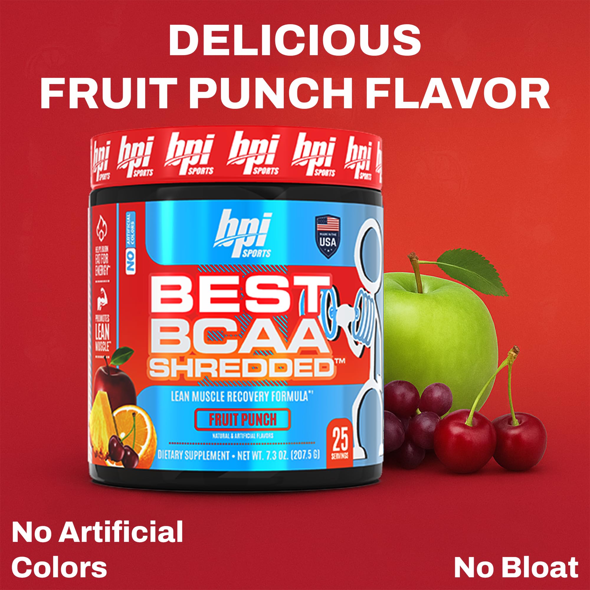 BPI Sports Best BCAA Amino Acids Powder back view with ingredient list