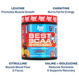 BPI Sports Best BCAA Amino Acids Powder side view showing packaging