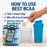 BPI Sports Best BCAA Blueberry Lemonade 363g on gym table