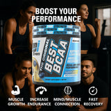 BPI Sports Best BCAA Blueberry Lemonade 363g with scoop