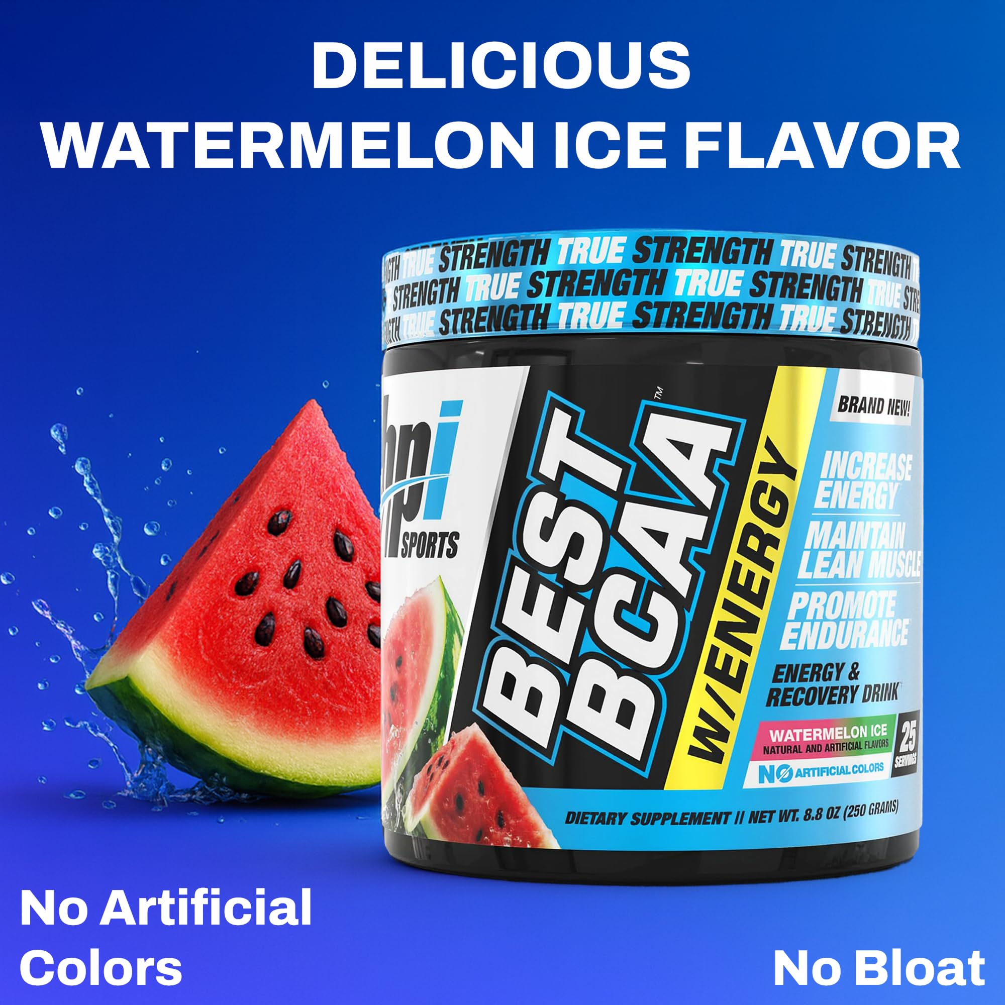 BPI Sports Best BCAA Energy Powder 299g Watermelon Ice back view