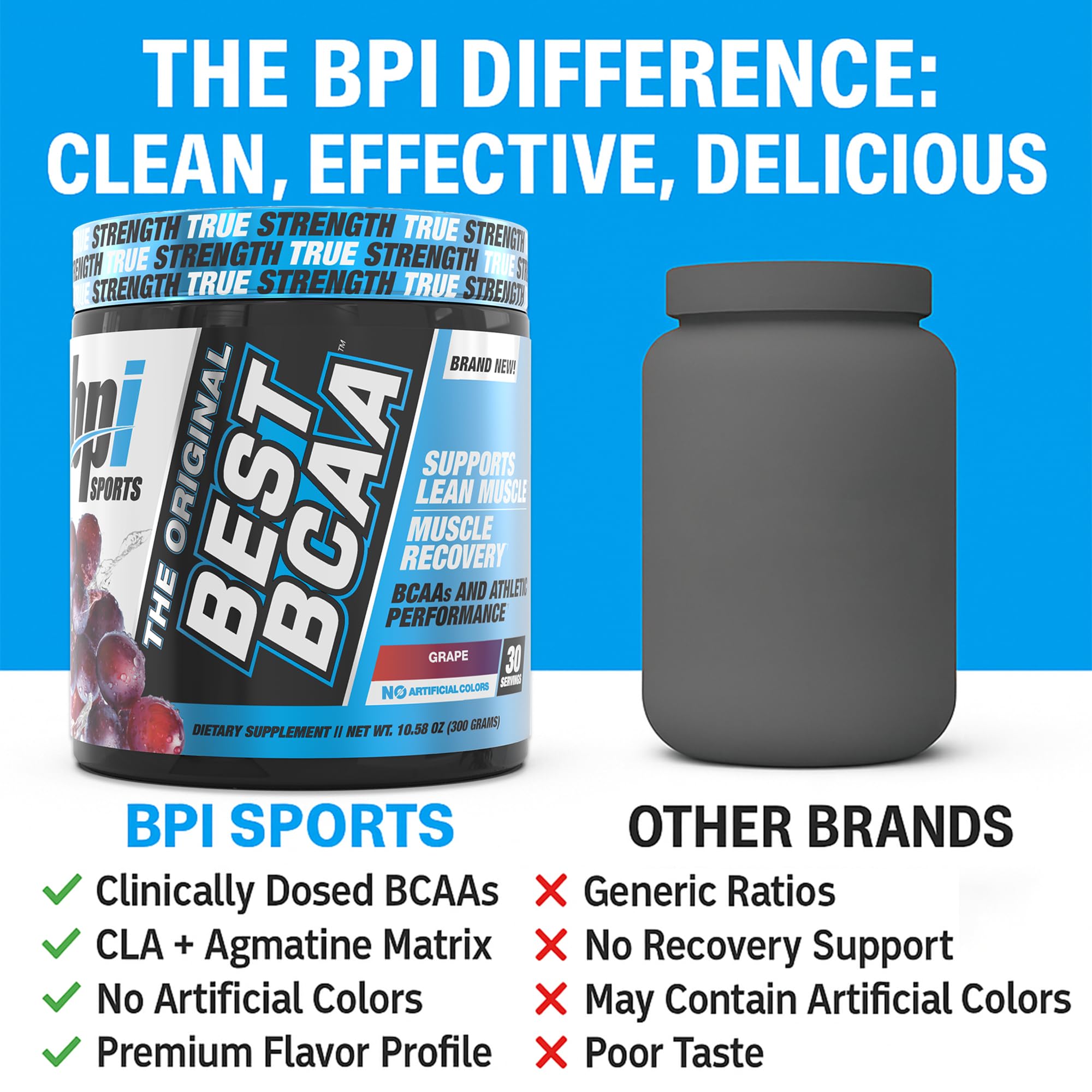 BPI Sports Best BCAA Grape Powder nutritional information