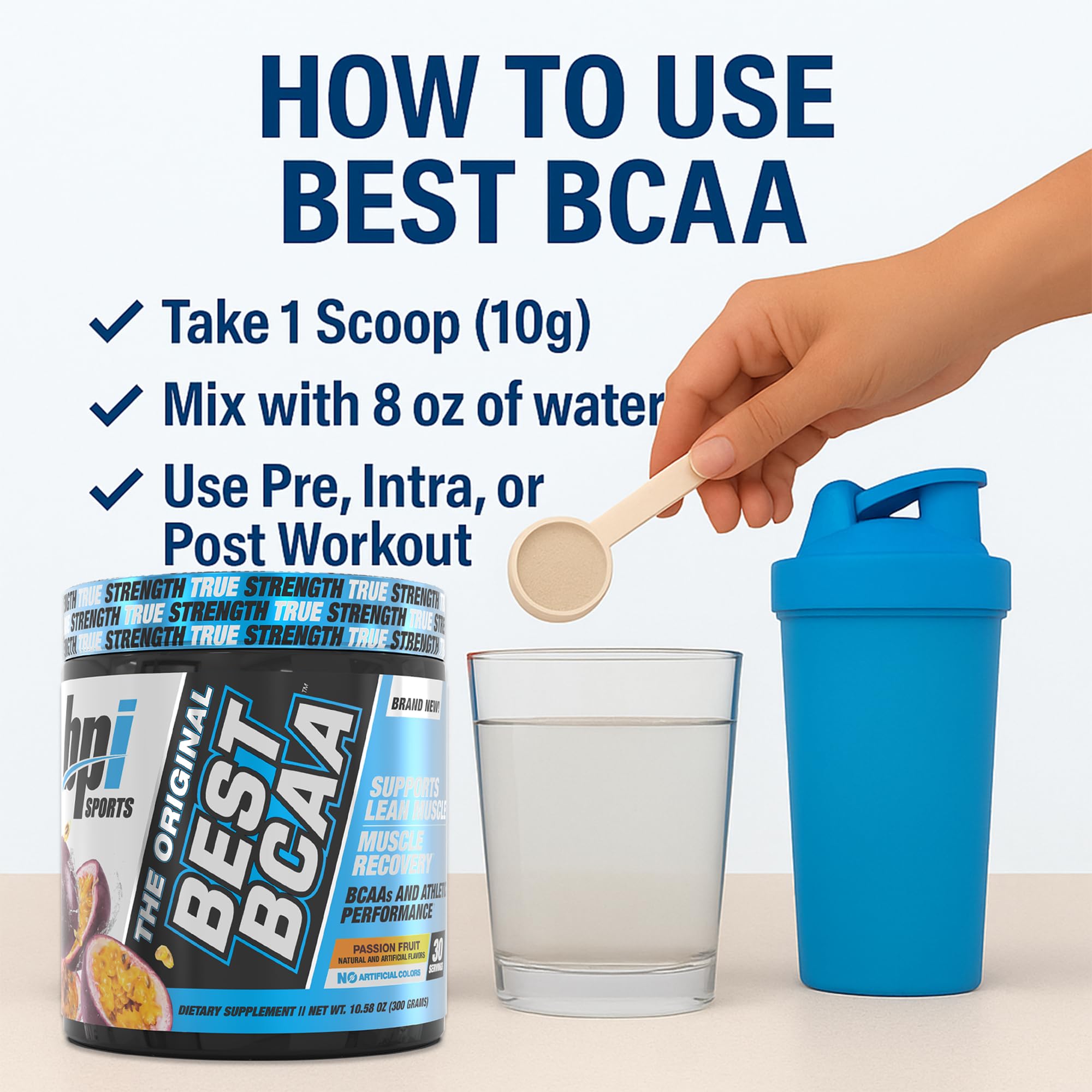 BPI Sports Best BCAA Passion Fruit flavour close-up
