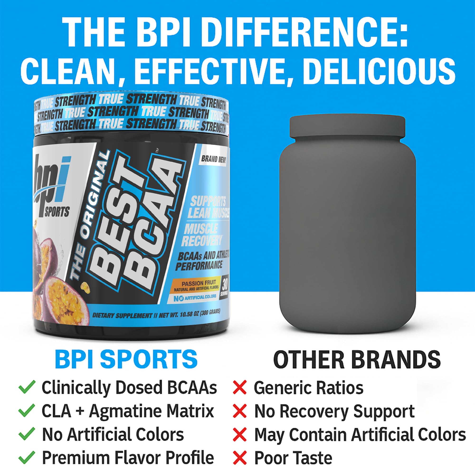 BPI Sports Best BCAA Passion Fruit flavour mixed in water