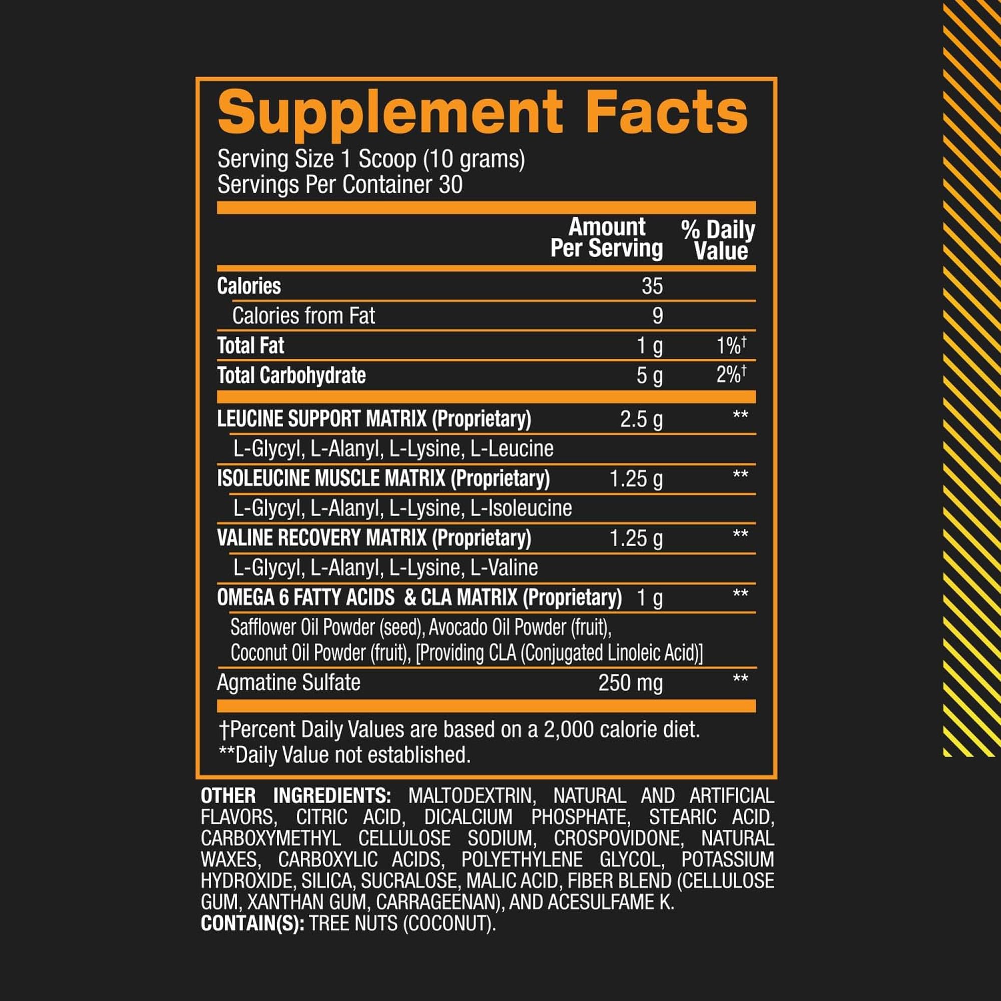 BPI Sports Best BCAA Passion Fruit flavour side view