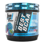 BPI Sports Best BCAA Powder Blue Raspberry 599g front view