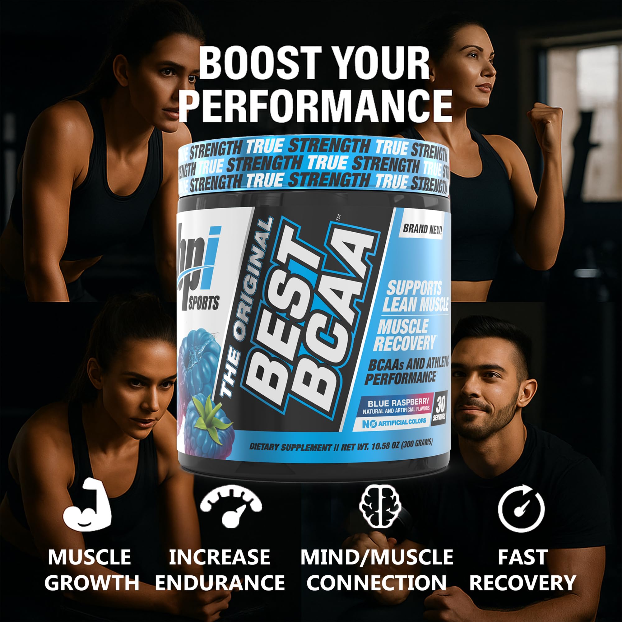 BPI Sports Best BCAA Powder Blue Raspberry 599g scoop