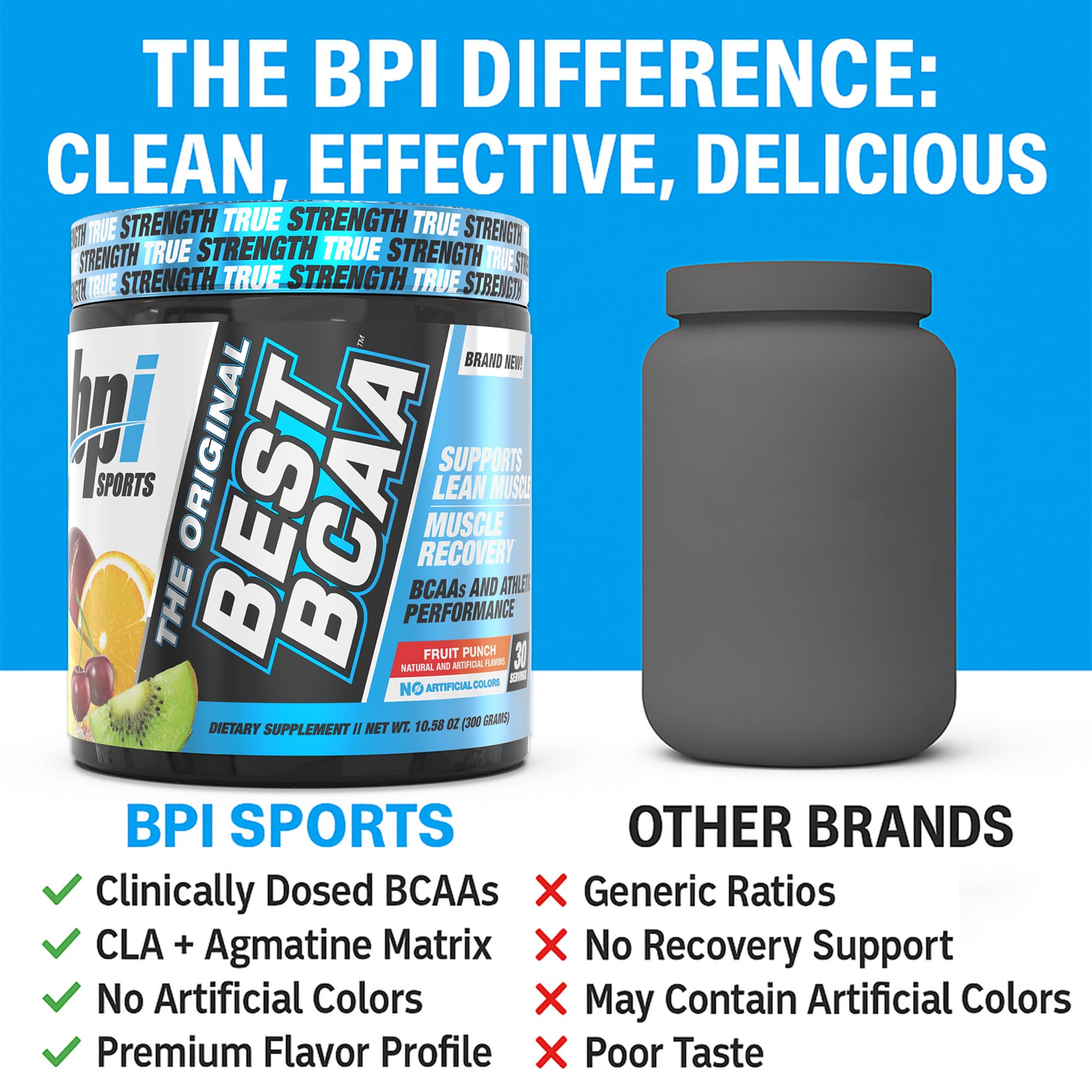 BPI Sports Best BCAA Powder Fruit Punch nutritional information