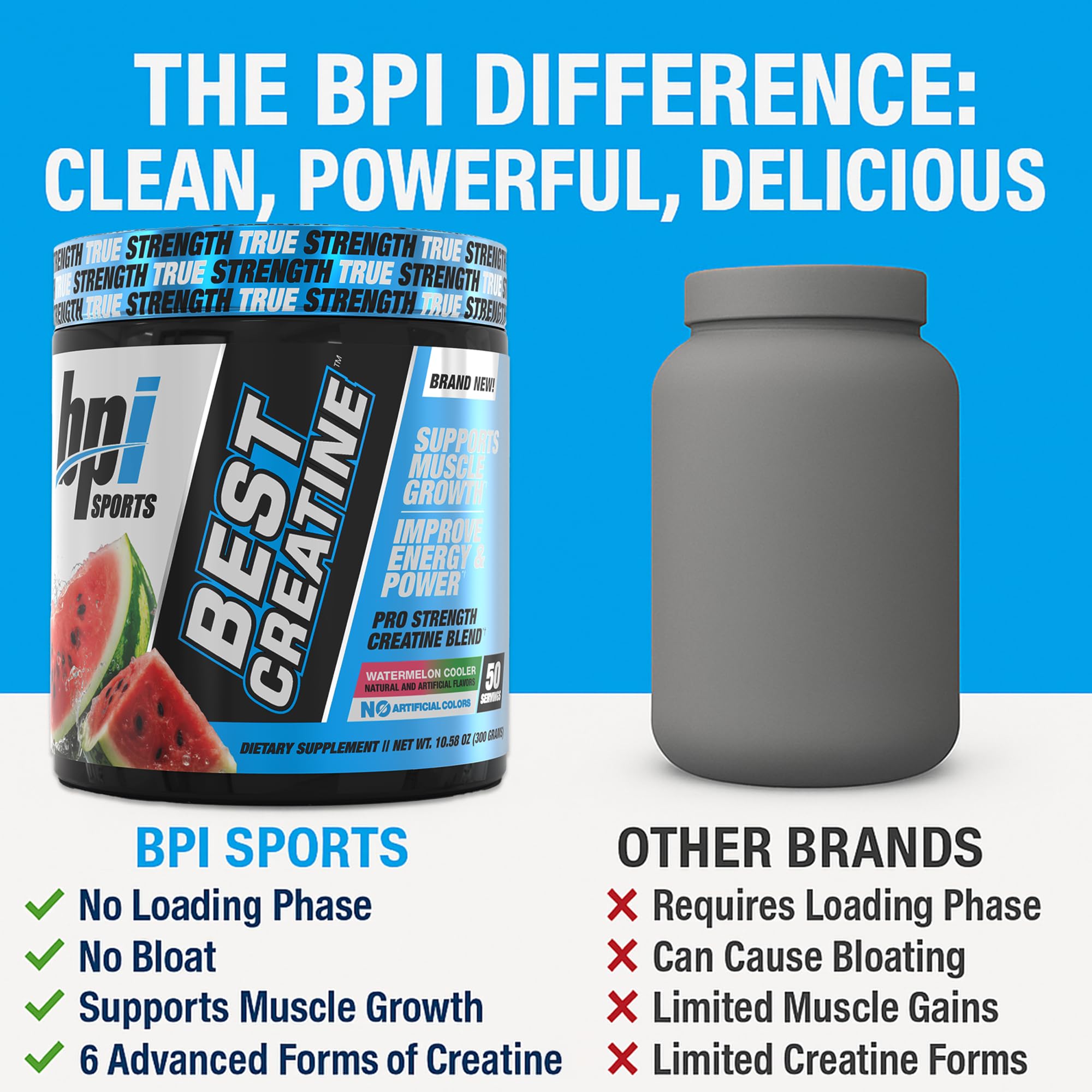 BPI Sports Best Creatine 272g displayed with shaker bottle