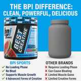 BPI Sports Best Creatine 272g displayed with shaker bottle
