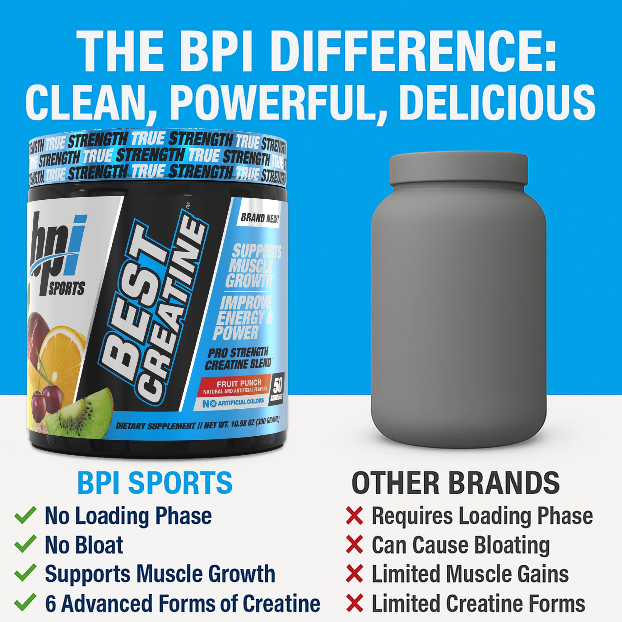 BPI Sports BEST CREATINE 272g mixed in a shaker bottle