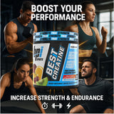 BPI Sports BEST CREATINE 272g on a gym bench with weights