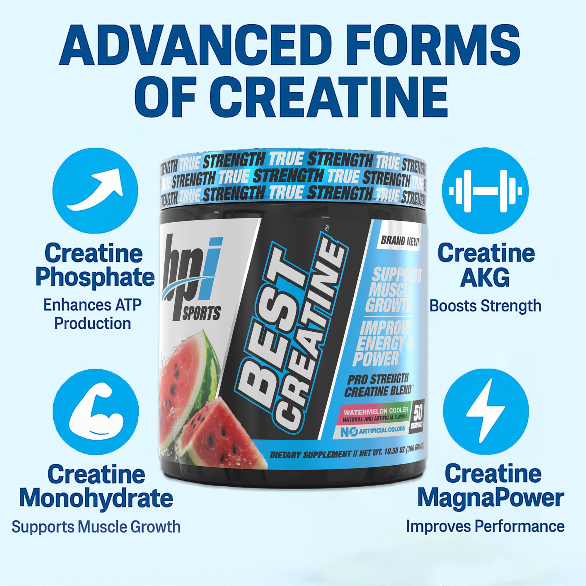 BPI Sports Best Creatine 272g powder in a scoop