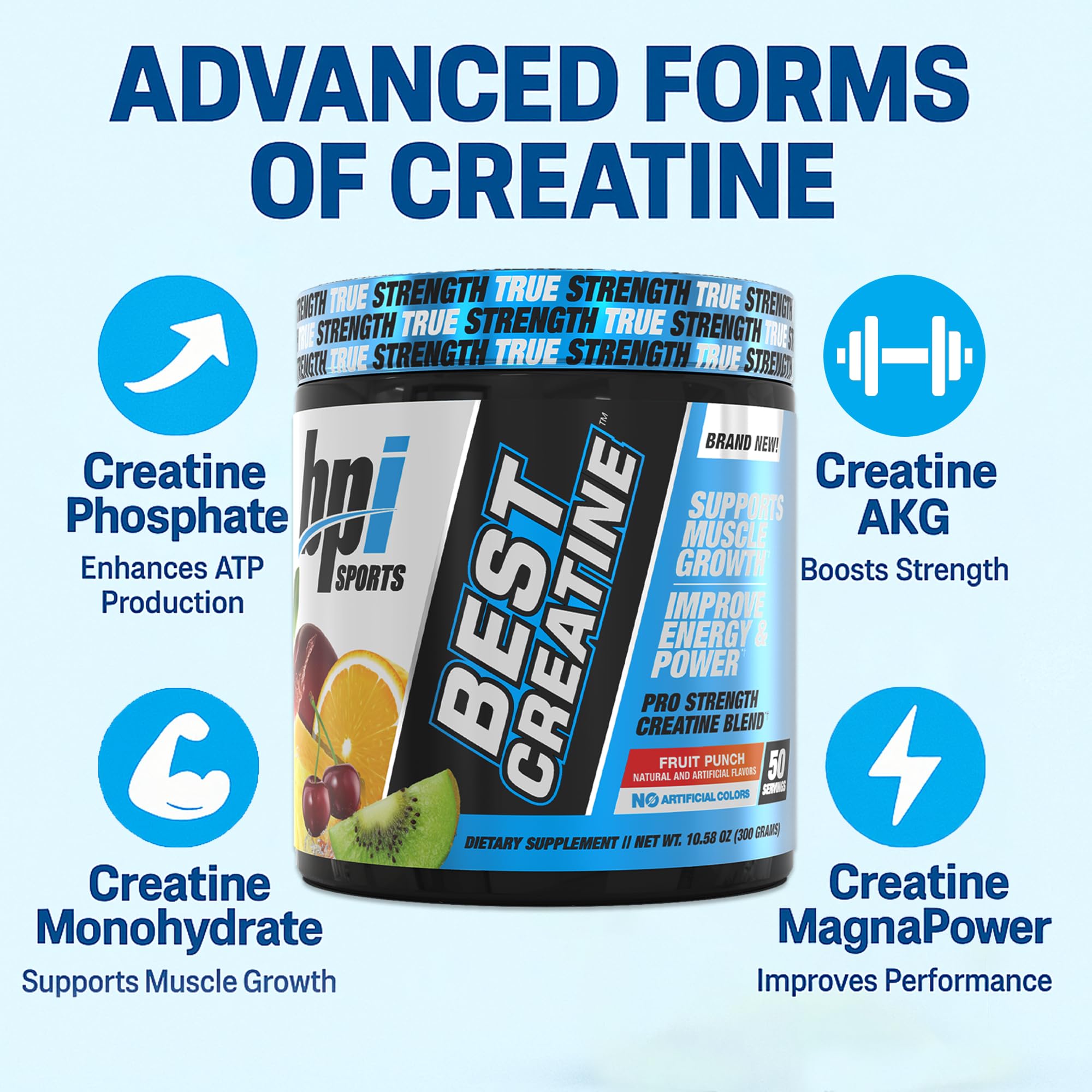 BPI Sports BEST CREATINE 272g scoop with powder