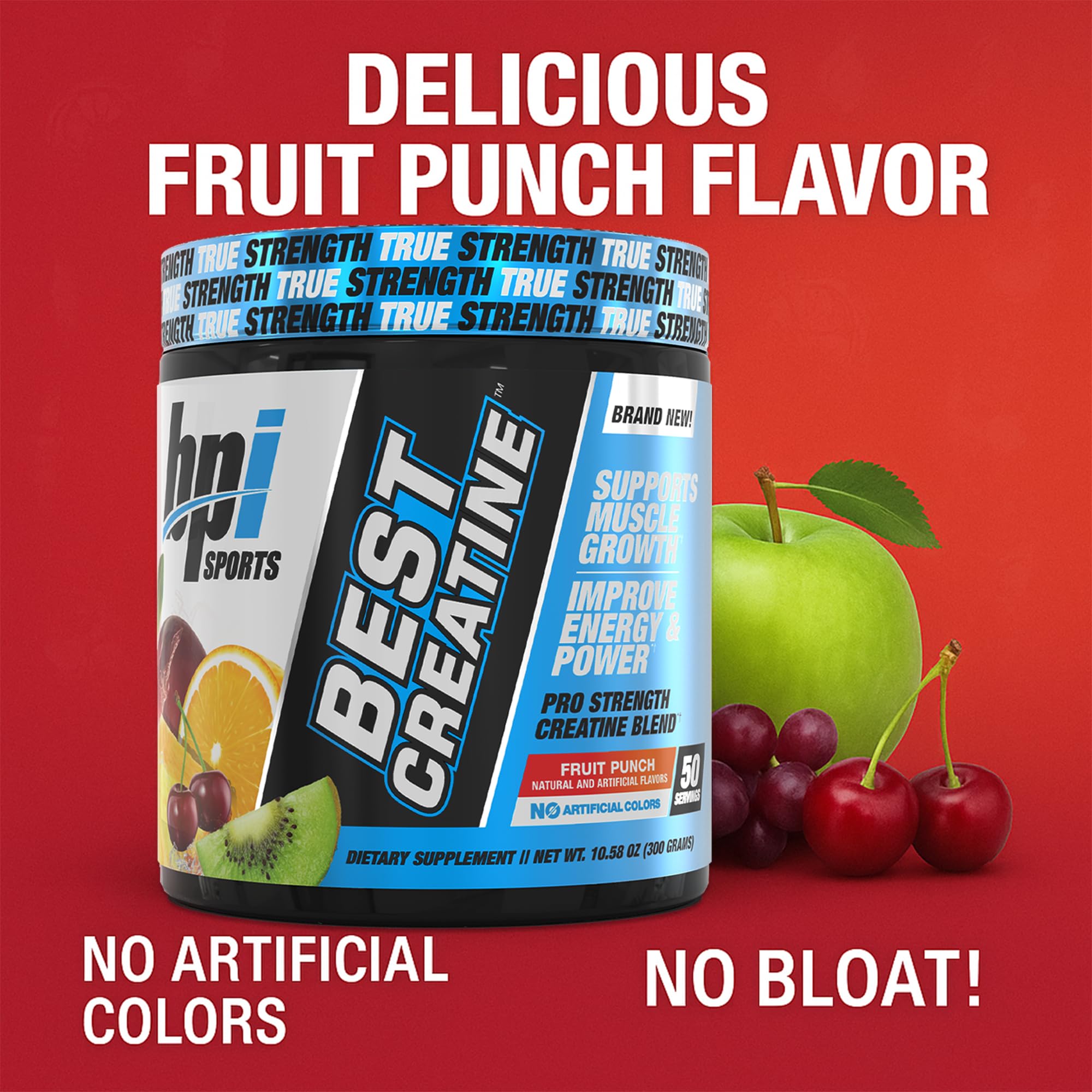 BPI Sports BEST CREATINE 272g side view showing nutritional information