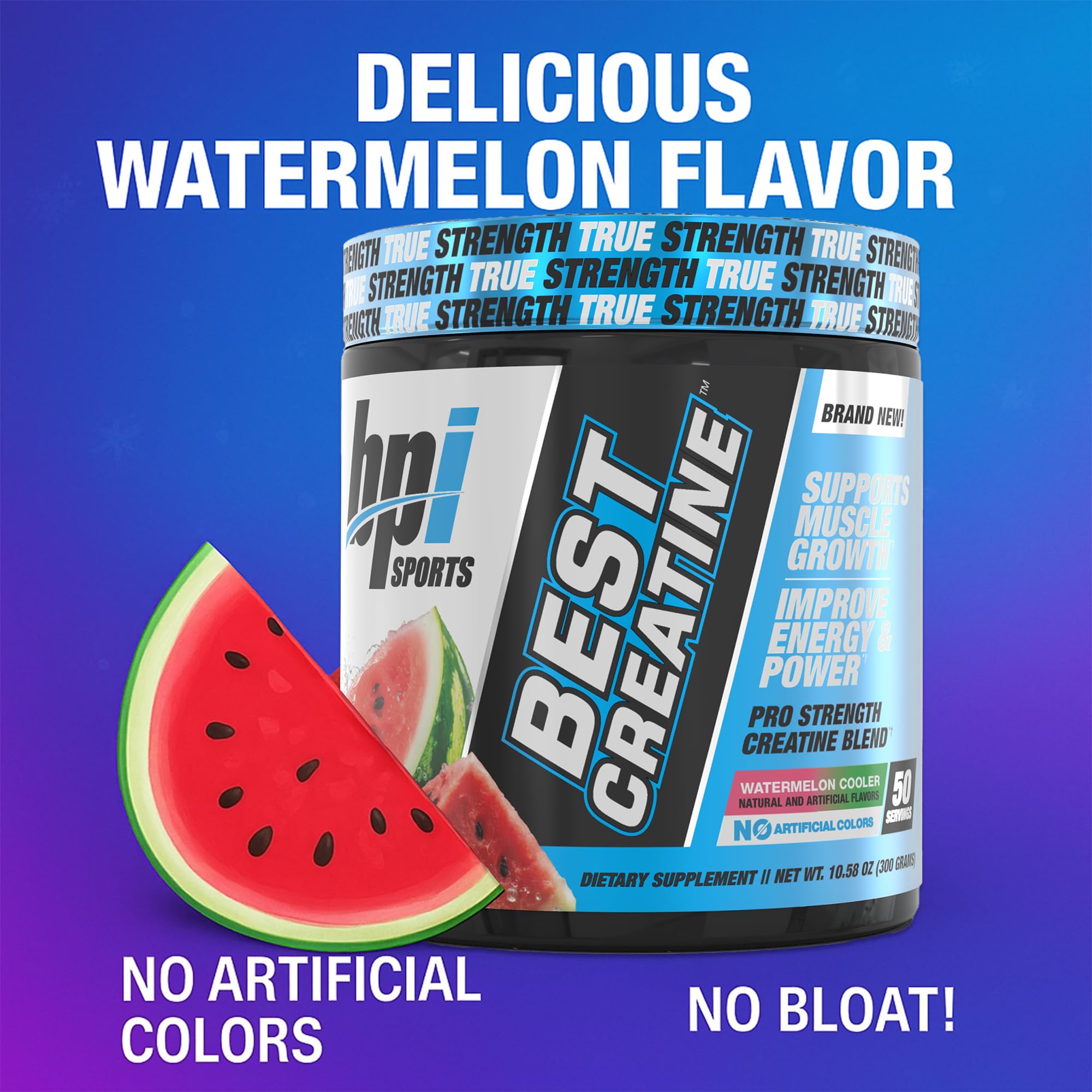 BPI Sports Best Creatine 272g side view with nutritional information