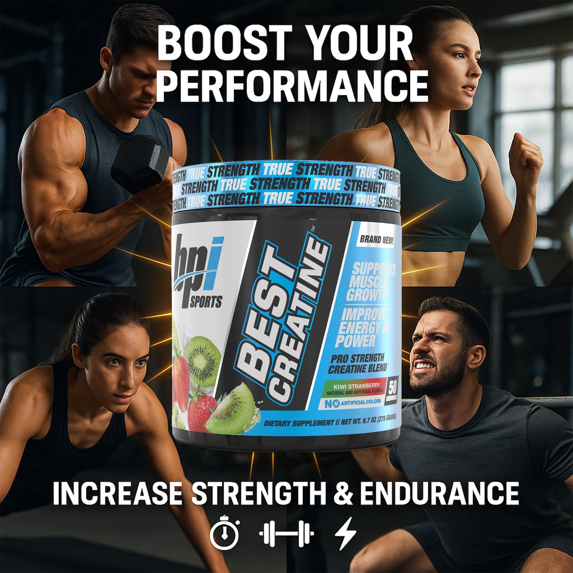 BPI Sports Best Creatine 331g mixed in a glass of water