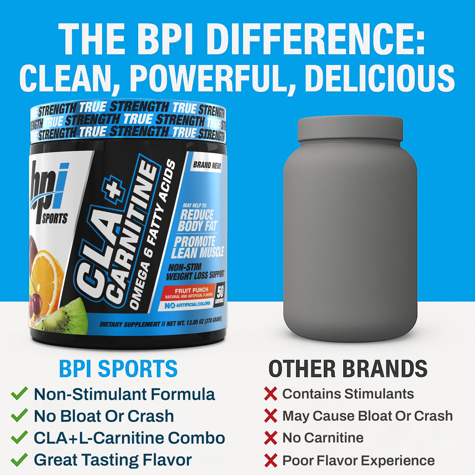 BPI Sports CLA + Carnitine 272g nutritional information