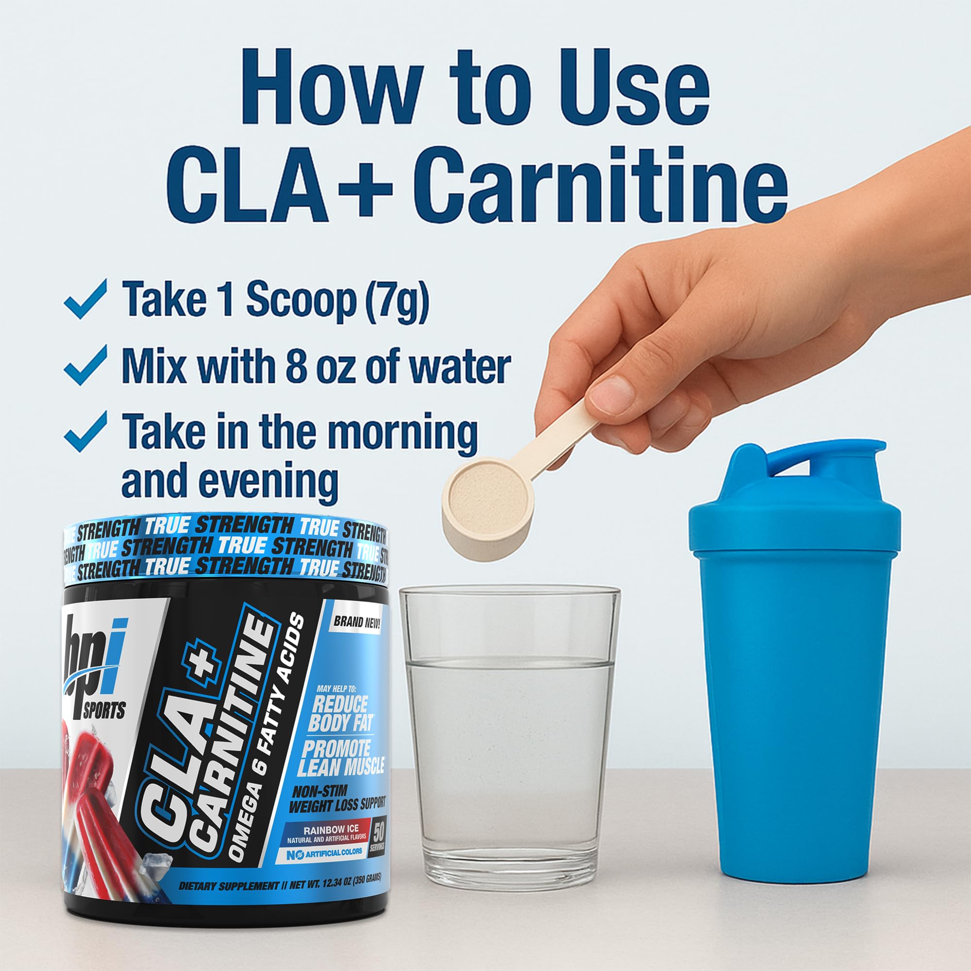 BPI Sports CLA + Carnitine 320g product in lifestyle setting