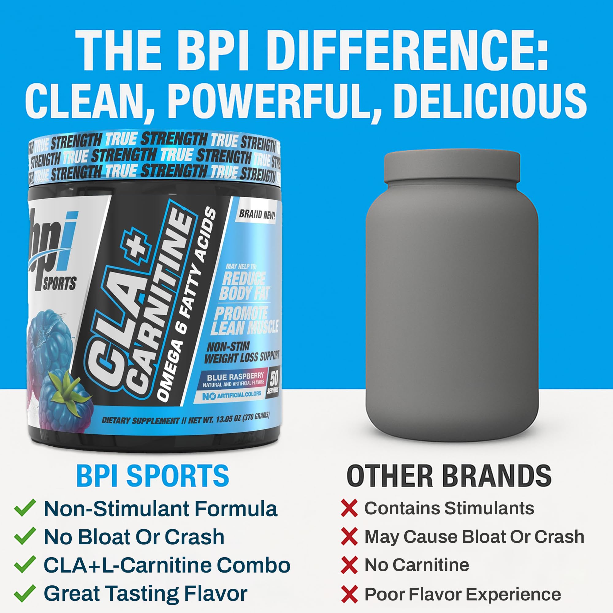 BPI Sports CLA L-Carnitine Supplement on a gym bench