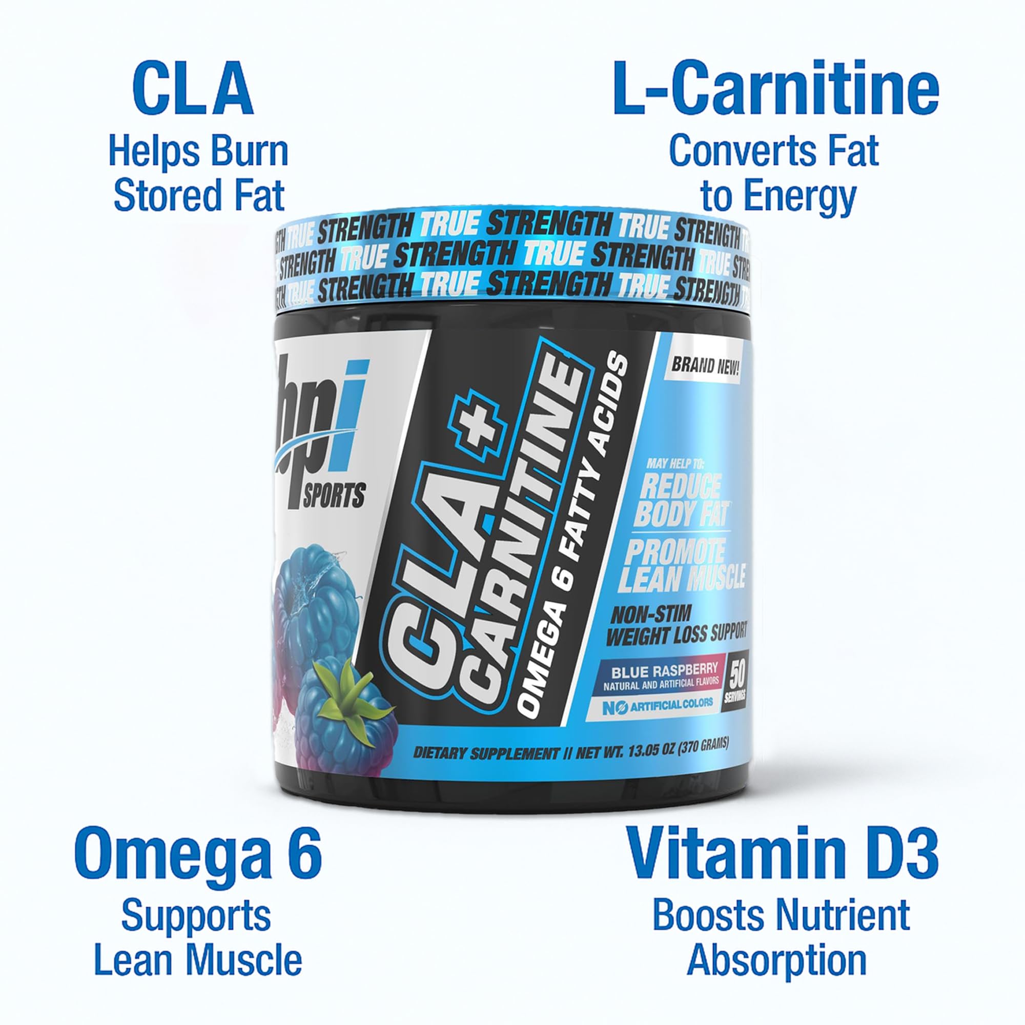 BPI Sports CLA L-Carnitine Supplement with fitness gear