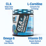 BPI Sports CLA L-Carnitine Supplement with fitness gear