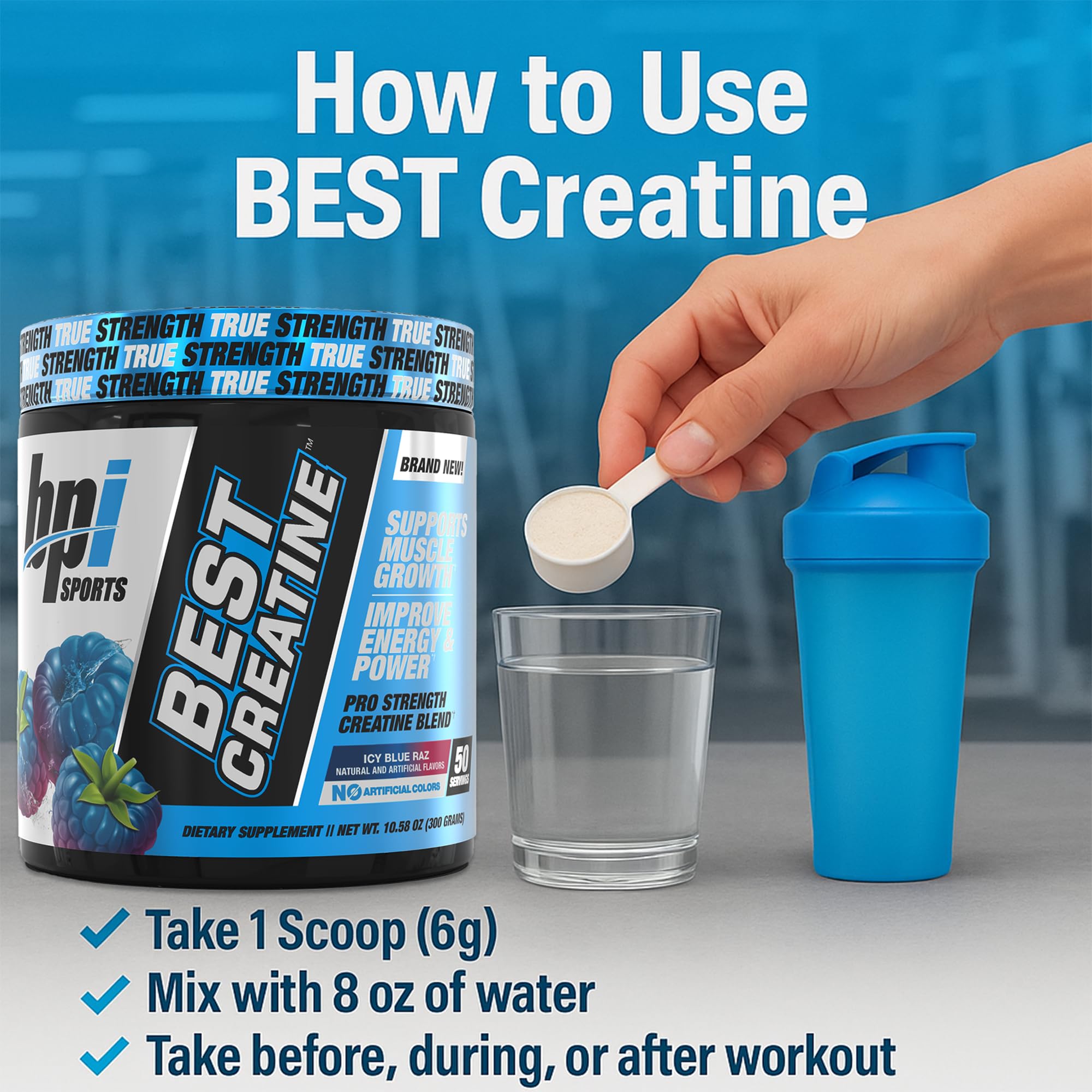BPI Sports Creatine Powder packaging with Himalayan Pink Salt