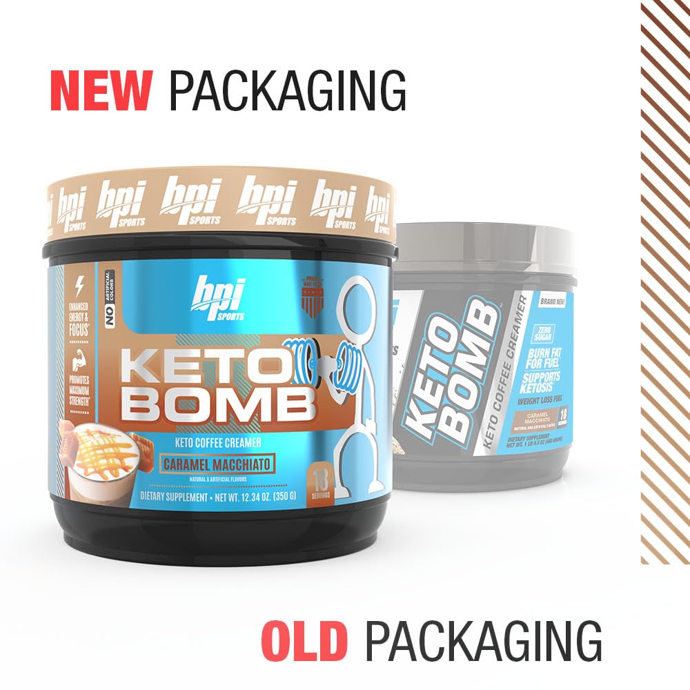 BPI Sports Keto Bomb Coffee Creamer 454g scoop
