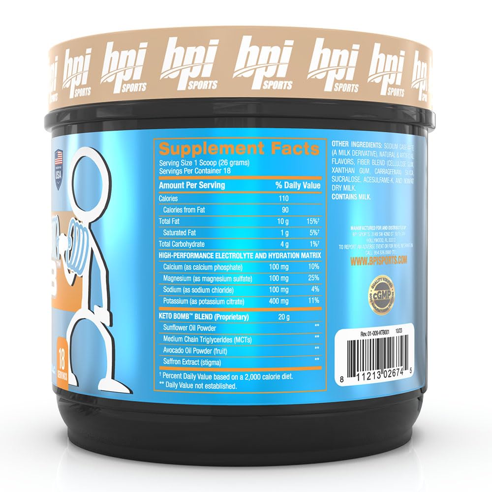 BPI Sports Keto Coffee Creamer scoop with powder