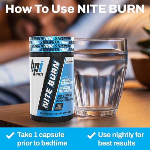 BPI Sports Nite Burn capsules on a flat surface